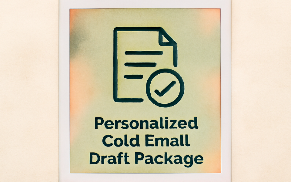 Personalized Cold Email Draft Package - promo
